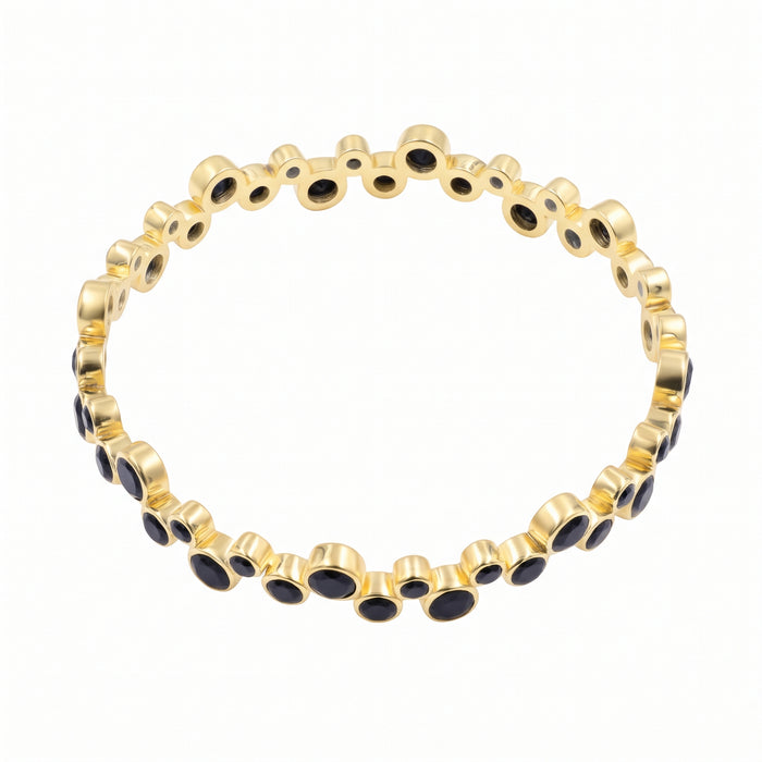 Black Onyx Bubble Design Bangle Bracelet