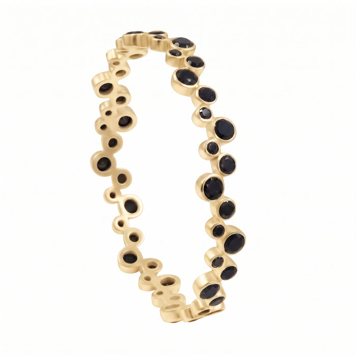 Black Onyx Bubble Design Bangle Bracelet