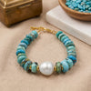 Tibetan Turquoise Pearl Chain Bracelet
