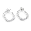 Modern oval hoop earrings in 18K gold plated and silver plated finish for women