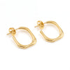 Modern oval hoop earrings in 18K gold plated and silver plated finish for women
