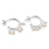 Natural Freshwater Pearl Fringe Hoop Earrings – 18K Gold & Silver Plated