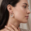 Natural Freshwater Pearl Fringe Hoop Earrings – 18K Gold & Silver Plated
