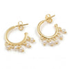 Natural Freshwater Pearl Fringe Hoop Earrings – 18K Gold & Silver Plated