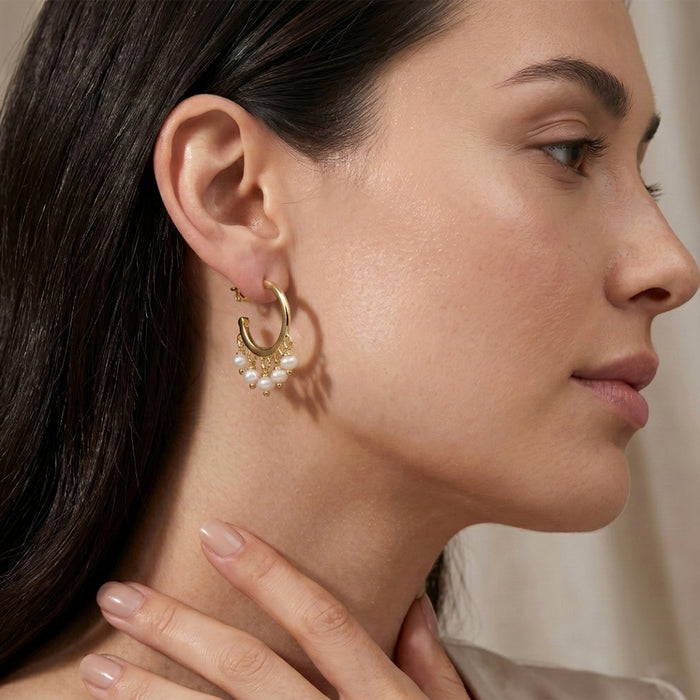 Pearl Hoop Earrings