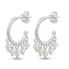 Natural Freshwater Pearl Fringe Hoop Earrings – 18K Gold & Silver Plated