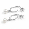 Natural Freshwater Pearl Open Hoop Dangle Earrings – 18K Gold & Silver Plated