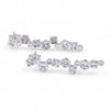 Swarovski crystal geometric statement earrings in silver plated finish with hexagon, square, and round crystal accents.