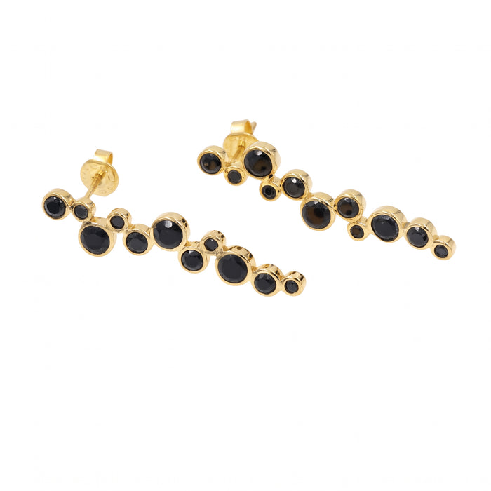 Black Onyx Bubble Drop Earrings