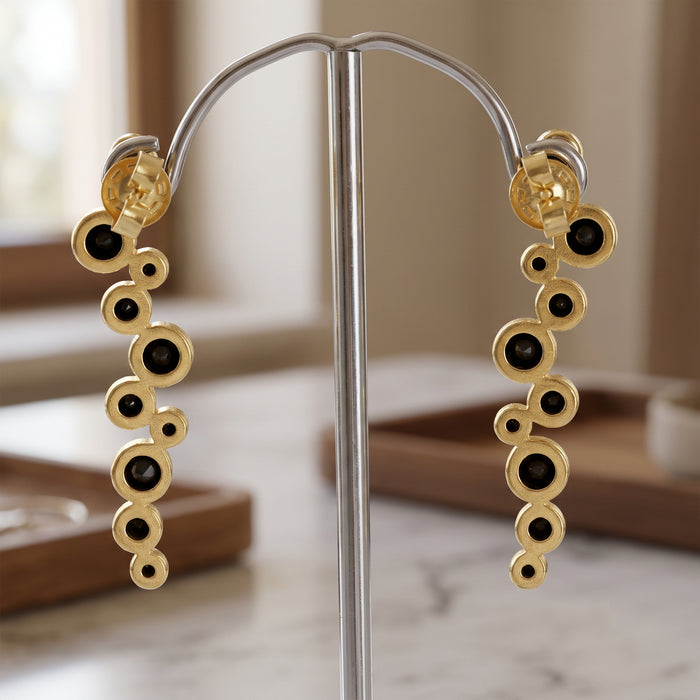 Black Onyx Bubble Drop Earrings