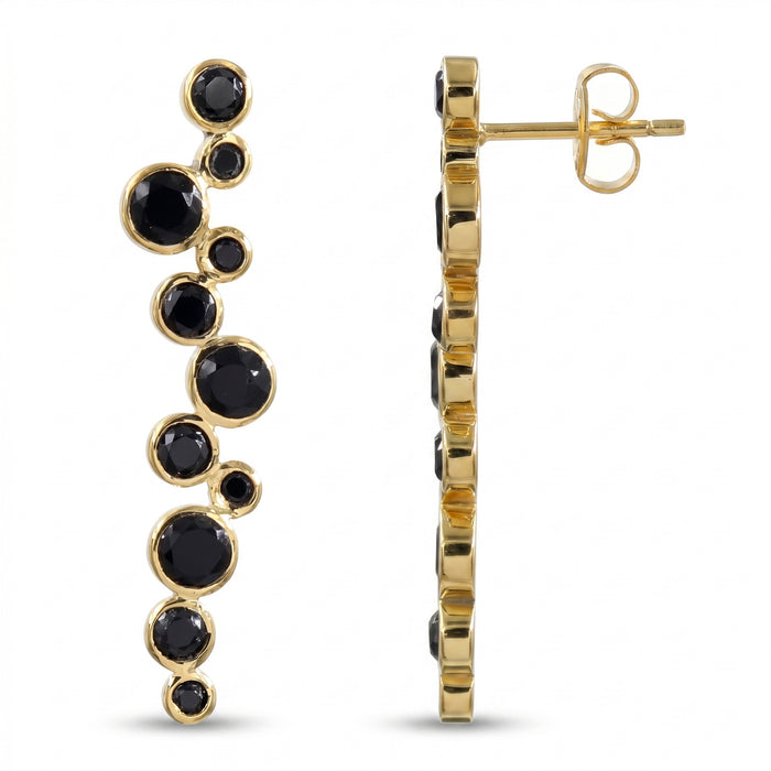 Black Onyx Bubble Drop Earrings