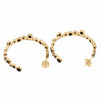 Black Onyx Open Bubble Hoop 18k Gold Plated Earrings