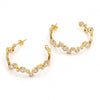 Geometric Swarovski Crystal Open Hoop Earrings – 18K Gold & Silver Plated