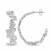 Geometric Swarovski Crystal Open Hoop Earrings – 18K Gold & Silver Plated