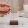 Rose Quartz and Cubic Zirconia Earring