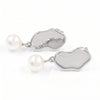 Natural freshwater pearl drop earrings with round 7×7 mm pearls.