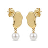 Natural freshwater pearl drop earrings with round 7×7 mm pearls.