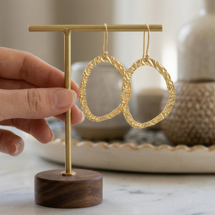 Gold Open Hoop Earrings