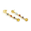 Citrine Dangle Earrings with Gold-Plated Multi-Gemstone