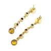 Citrine Dangle Earrings with Gold-Plated Multi-Gemstone