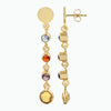 Citrine Dangle Earrings with Gold-Plated Multi-Gemstone