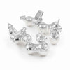 Graduated Pearl Ear Climber Earrings with Swarovski Crystal – 18K Gold & Silver Plated