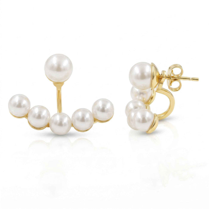 2-in-1 Convertible Pearl Ear Jacket Earrings – 1 Micron 18K Gold & Silver Plated