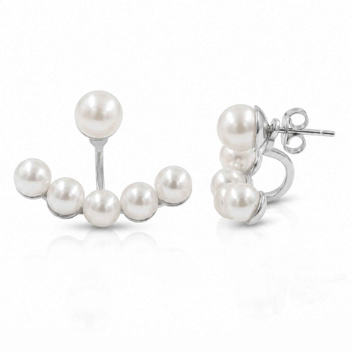 2-in-1 Convertible Pearl Ear Jacket Earrings – 1 Micron 18K Gold & Silver Plated