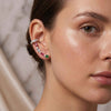Multi Stone Vine Ear Climber Earrings – 18K Gold & Silver Plated