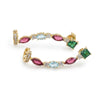 Multi Stone Vine Ear Climber Earrings – 18K Gold & Silver Plated