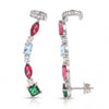 Multi Stone Vine Ear Climber Earrings – 18K Gold & Silver Plated