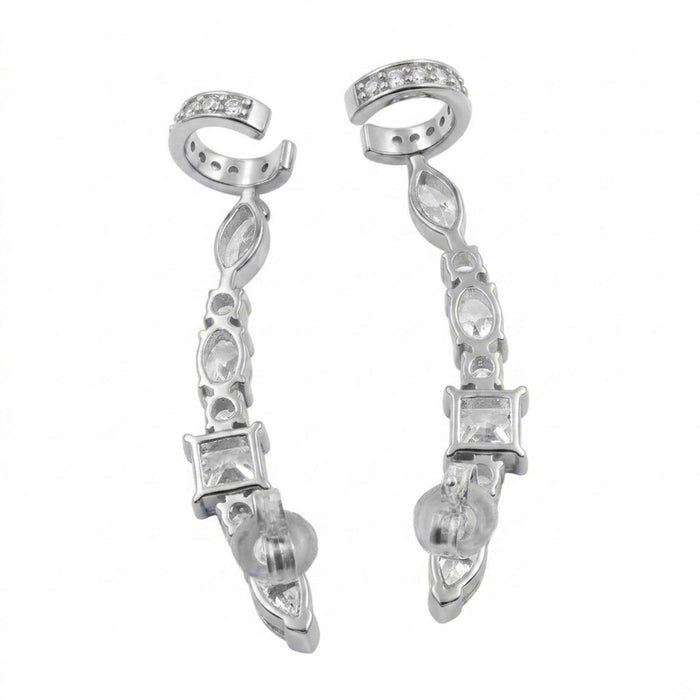 Swarovski Crystal Linear Ear Climber Earrings – 18K Gold & Silver Plated