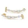 Swarovski Crystal Linear Ear Climber Earrings – 18K Gold & Silver Plated