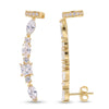 Swarovski Crystal Linear Ear Climber Earrings – 18K Gold & Silver Plated