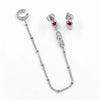 Pink Quartz Ear Cuff Chain Drop Earring Set – 1 Micron 18K Gold & Silver Plated