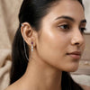 Pink Quartz Ear Cuff Chain Drop Earring Set – 1 Micron 18K Gold & Silver Plated