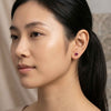 Pink Quartz Ear Cuff Chain Drop Earring Set – 1 Micron 18K Gold & Silver Plated