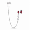 Pink Quartz Ear Cuff Chain Drop Earring Set – 1 Micron 18K Gold & Silver Plated