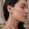 Opal Quartz Marquise Ear Climber Earrings – 1 Micron 18K Gold & Silver Plated