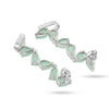 Aquamarine Quartz Pear Ear Climber Earrings – 1 Micron 18K Gold & Silver Plated