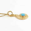 Natural Blue Turquoise Nautilus Shell Pendant Necklace – 1 Micron 18K Gold & Silver Plated