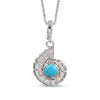 Natural Blue Turquoise Nautilus Shell Pendant Necklace – 1 Micron 18K Gold & Silver Plated