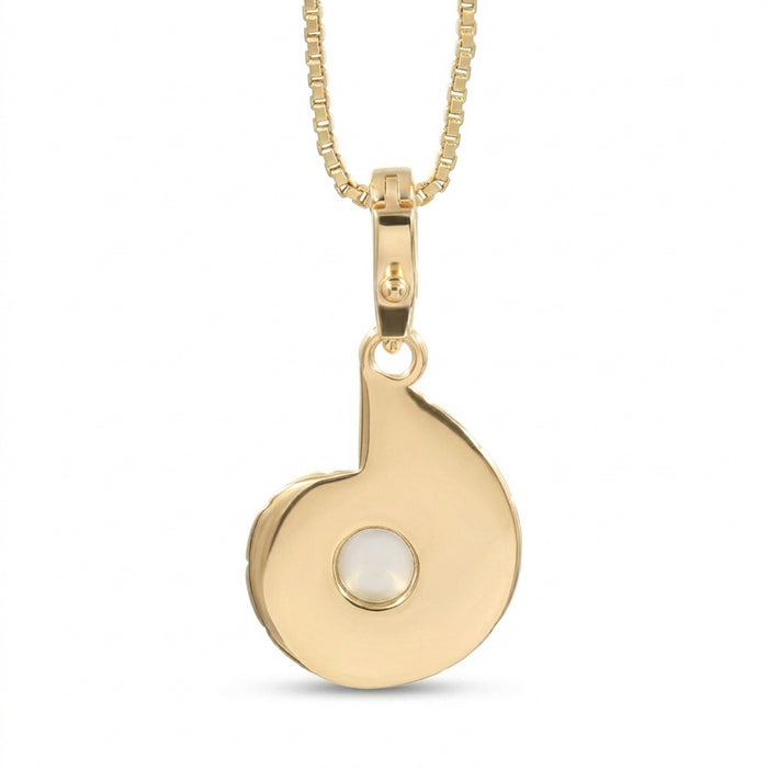 Pearl Nautilus Shell Pendant Gold-Plated Necklace for Her