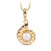 Natural Pearl Nautilus Shell Pendant Necklace – 1 Micron 18K Gold & Silver Plated