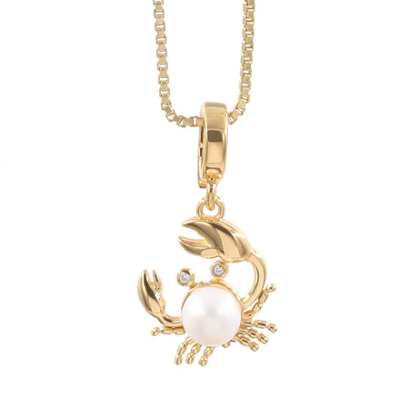 Pearl Crab Pendant Necklace – 1 Micron 18K Gold & Silver Plated