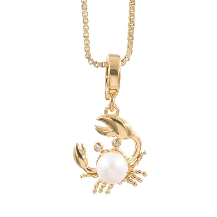 Pearl Crab Pendant Necklace – 1 Micron 18K Gold & Silver Plated