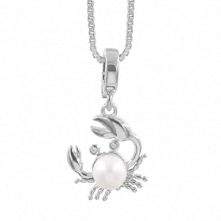 Pearl Crab Pendant Necklace – 1 Micron 18K Gold & Silver Plated