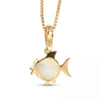 Pearl Puffer Fish Pendant Necklace