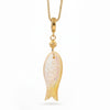 Multi Gemstone Fish Pendant 18K Gold-Plated