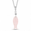 Rose Quartz Fish Charm Pendant Necklace – 1 Micron 18K Gold & Silver Plated